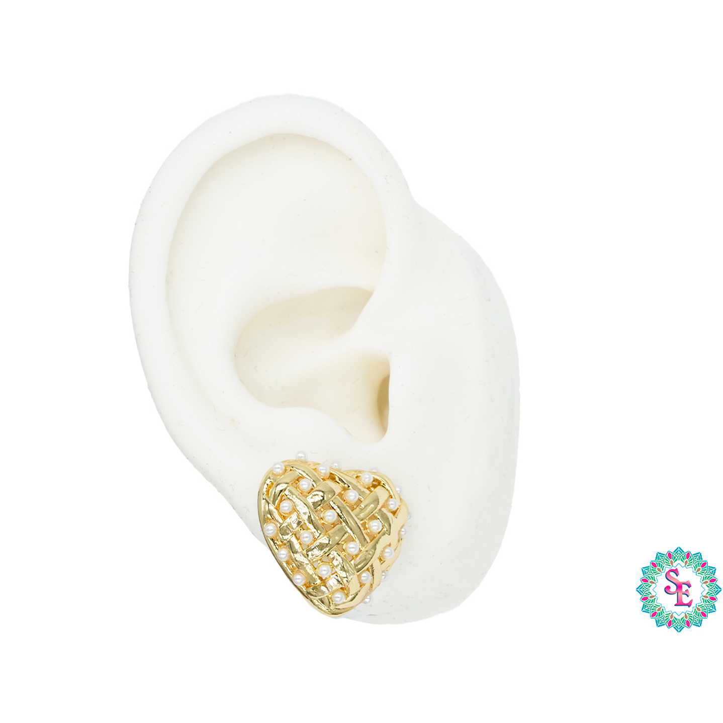 RODIO TERMINADO DORADO TOPO 93  CORAZON PERLAS 20MM 1