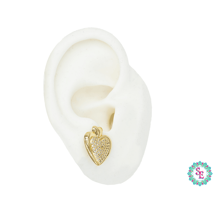 RODIO TERMINADO DORADO TOPO 99 CORAZON ZIRCON 17*14MM 1