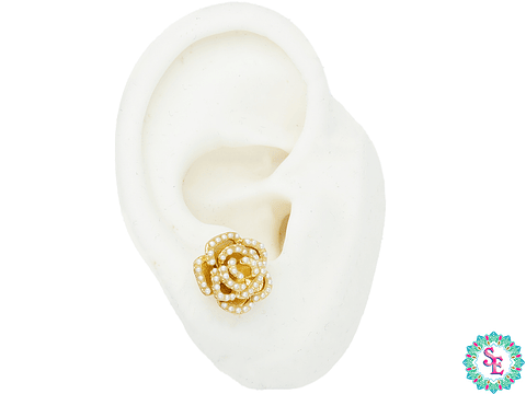 RODIO TERMINADO DORADO TOPO 100  ROSA 13M PERLAS