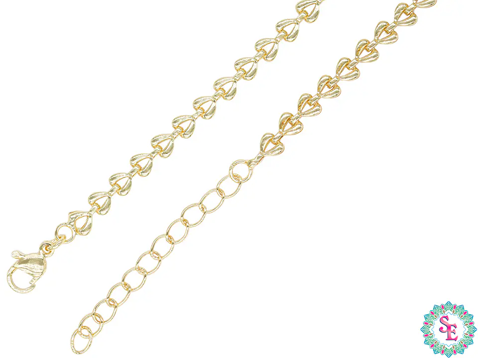 RODIO DORADO CADENA CORAZONES PARA COLLAR  1.5*4MM*45CM  1