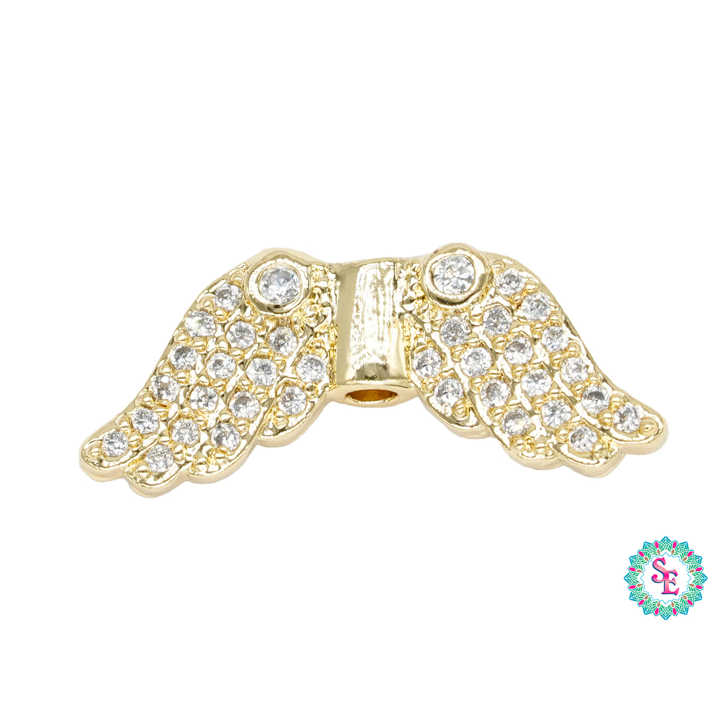 RODIO DORADO TERMINAL SEPARADOR ALA CIRCON BLANCO 8*18MM   1