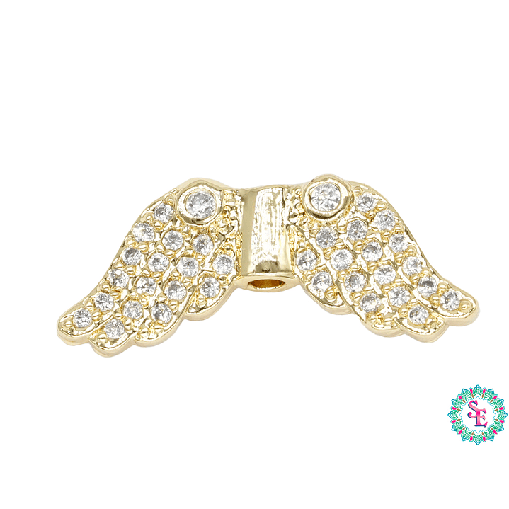 RODIO DORADO TERMINAL SEPARADOR ALA CIRCON BLANCO 8*18MM   1