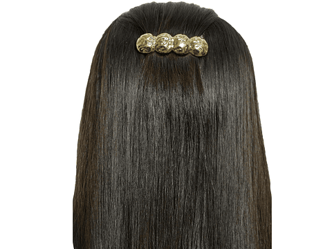 RODIO TERMINADO DORADO HAIR CLIPS ARRUGADO CIRCULO 4