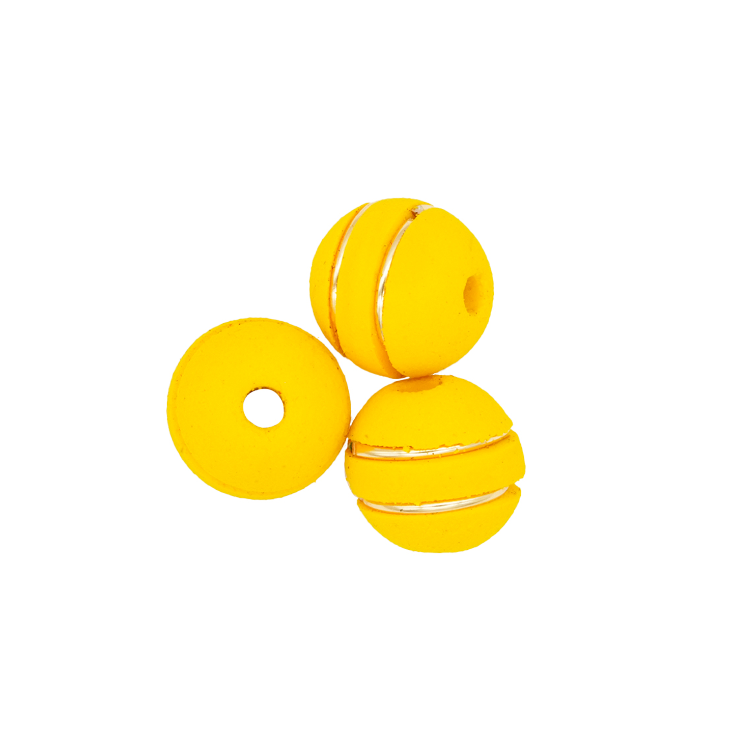 NEOPRENO AMARILLO DOS ARGOLLAS DORADAS # 8MM 1