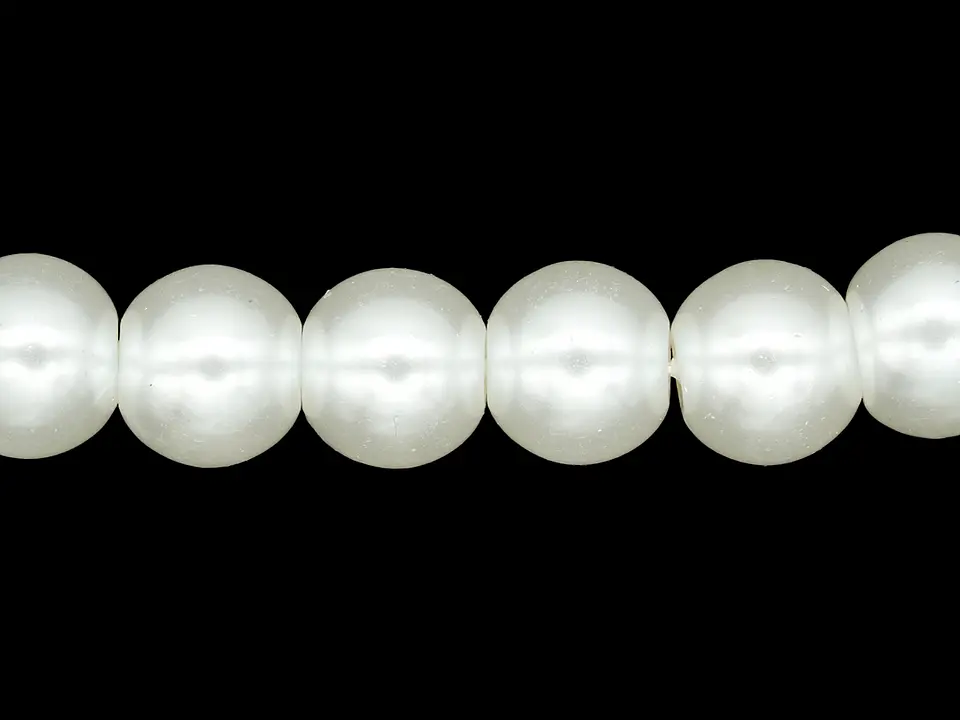 PERLA DE VIDRIO BLANCA # 10MM 1