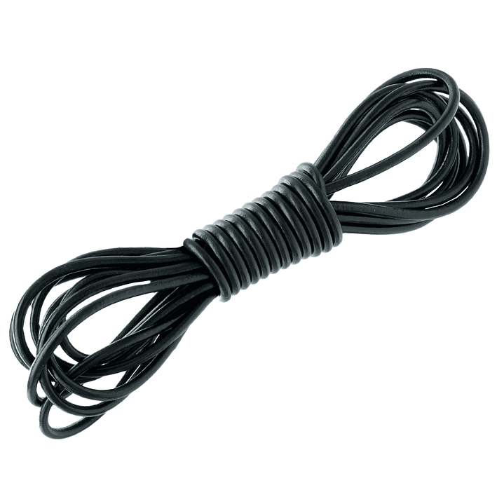 CUERO DE VACA REDONDO 2.5MM NEGRO 1