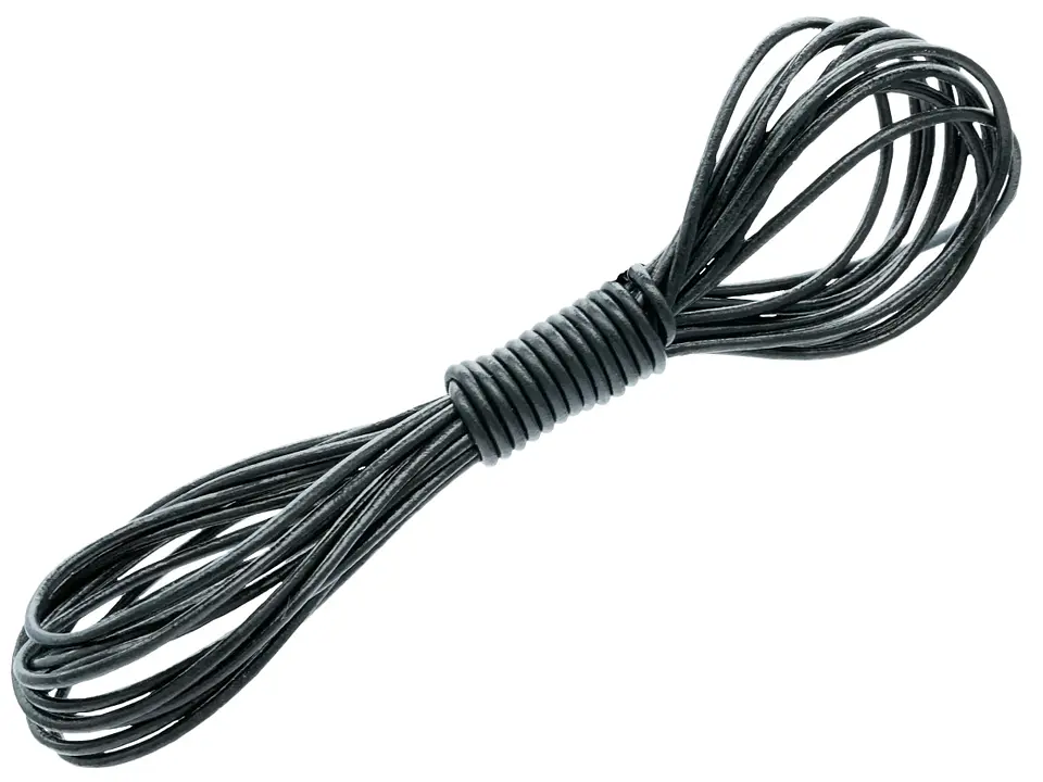 CUERO DE VACA NEGRO REDONDO 1.5MM  1