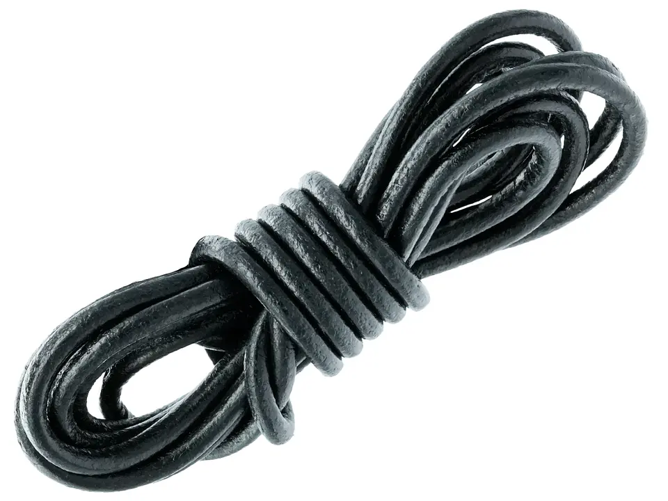 CUERO DE VACA REDONDO NEGRO 5MM   1