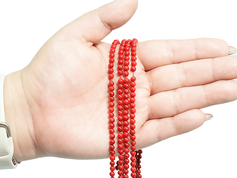 PIEDRA NATURAL LISA CORAL # 4MM