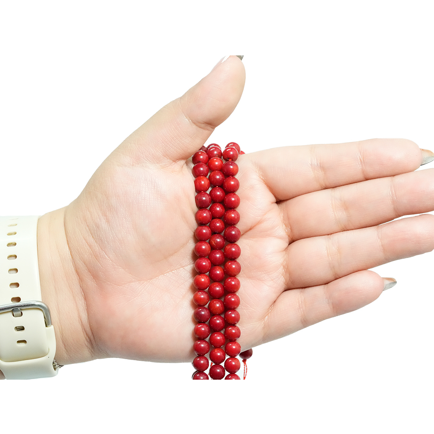 PIEDRA NATURAL LISA CORAL # 6MM 2