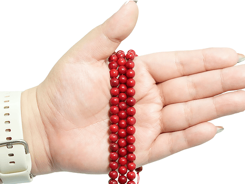 PIEDRA NATURAL LISA CORAL # 6MM