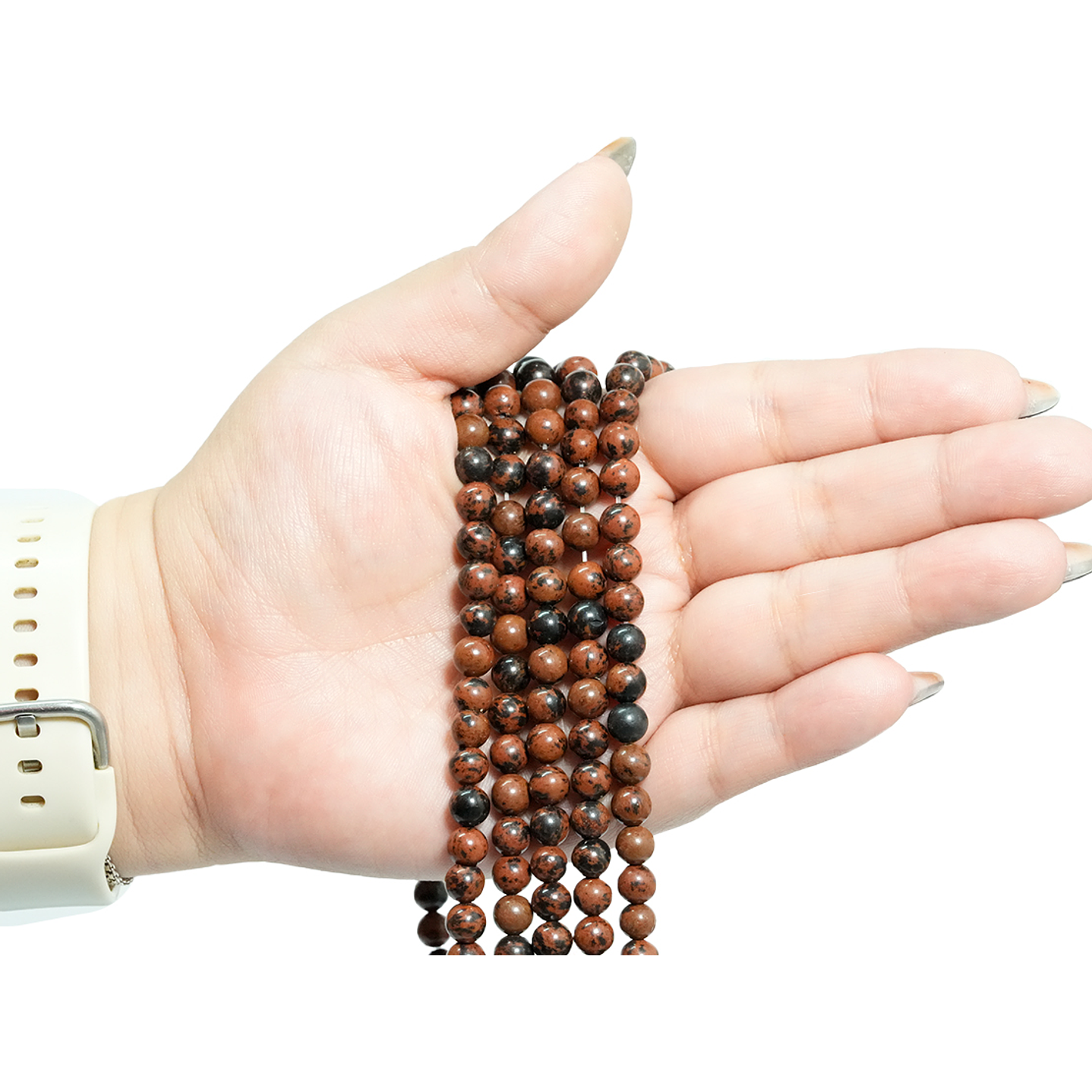 PIEDRA NATURAL LISA MAHOGANY OBSIDIANA # 6MM 2