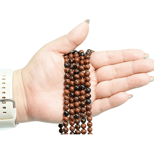 PIEDRA NATURAL LISA MAHOGANY OBSIDIANA # 6MM