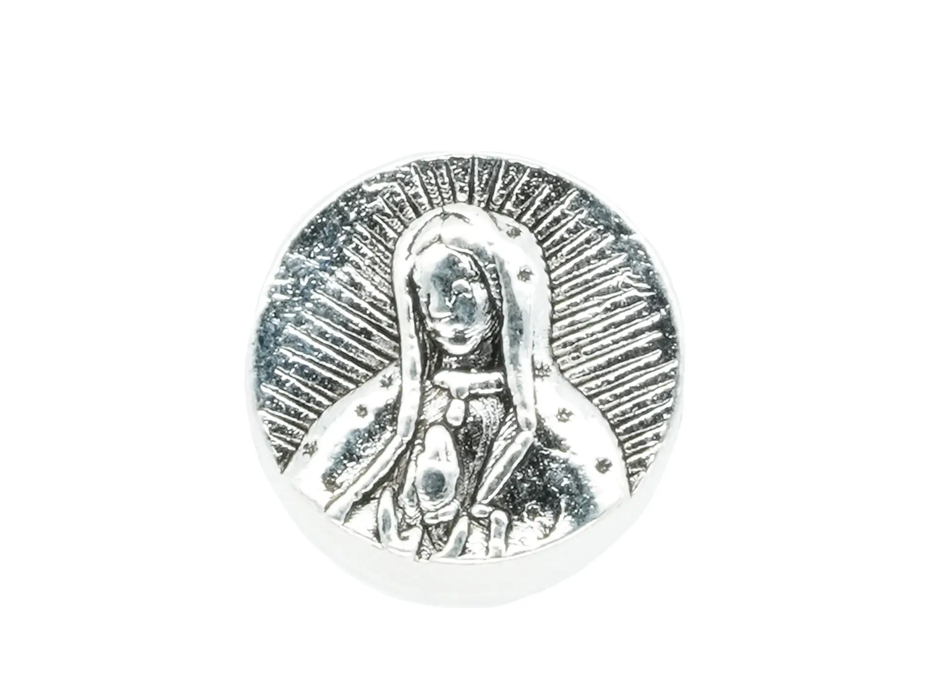 SAMAK PLATEADA CENTRO VIRGEN GUADALUPE 10MM PAQUETE POR 8 UNIDADES  1