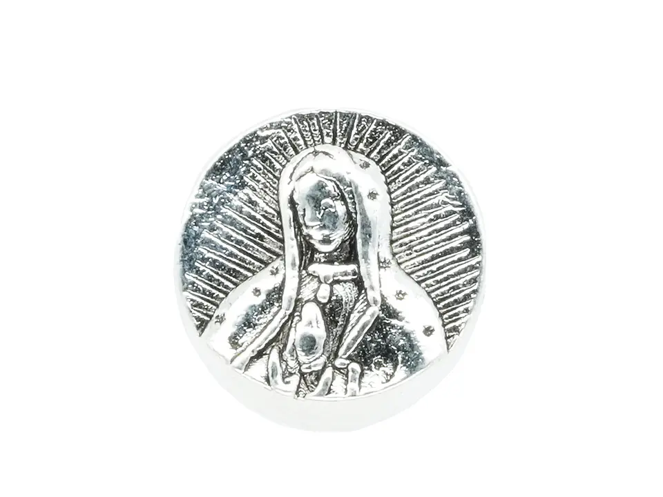 SAMAK PLATEADA CENTRO VIRGEN GUADALUPE 10MM PAQUETE POR 8 UNIDADES  1