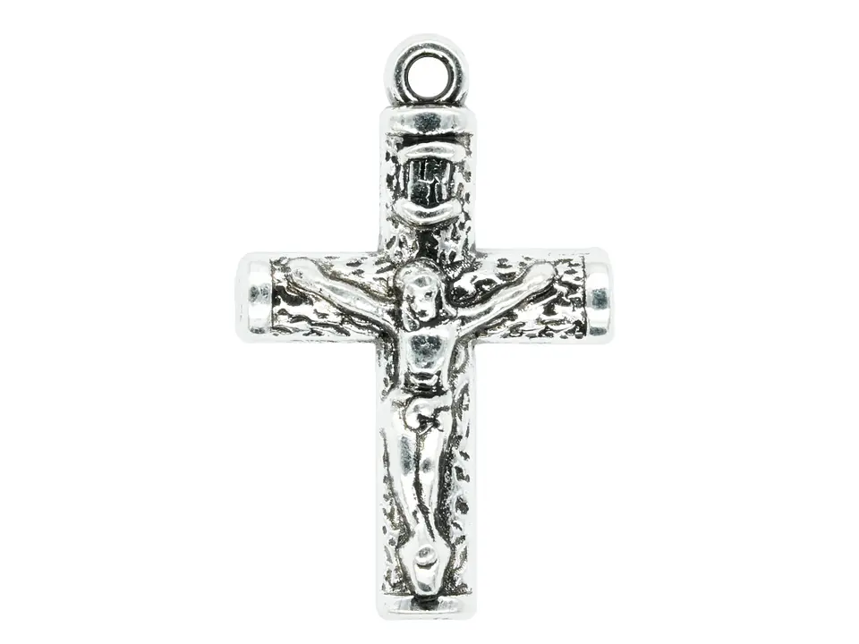 SAMAK PLATEADA DIJE CRISTO 25*15MM PAQUETE POR 10 UNIDADES  1