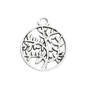 SAMAK PLATEADA DIJE 24 CIRCULO ARBOL 15MM 