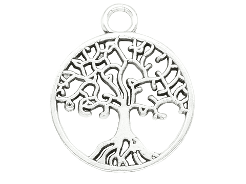 SAMAK PLATEADA DIJE 134  ARBOL DE LA VIDA 15MM 