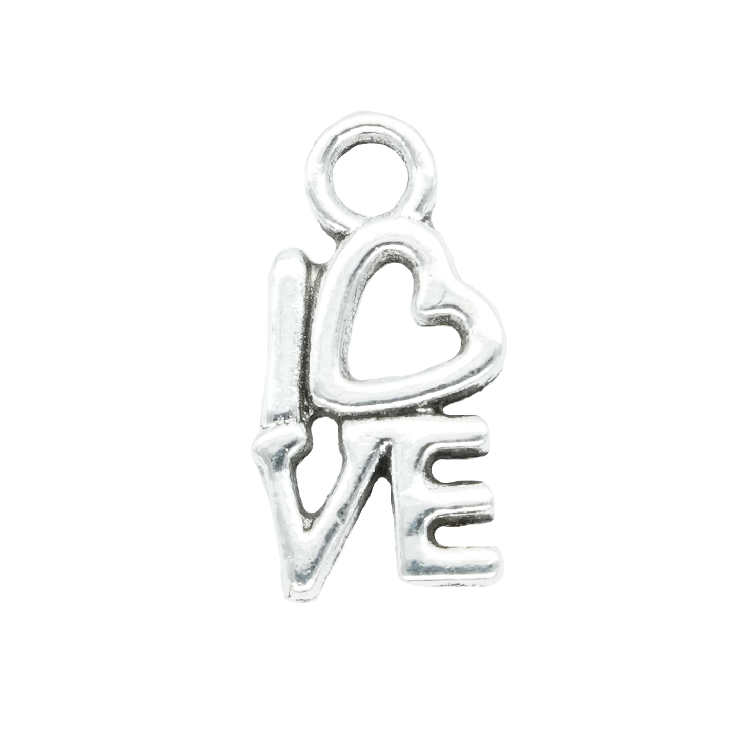 SAMAK PLATEADA DIJE CORAZON LOVE  1