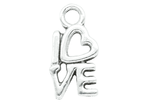 SAMAK PLATEADA DIJE CORAZON LOVE 