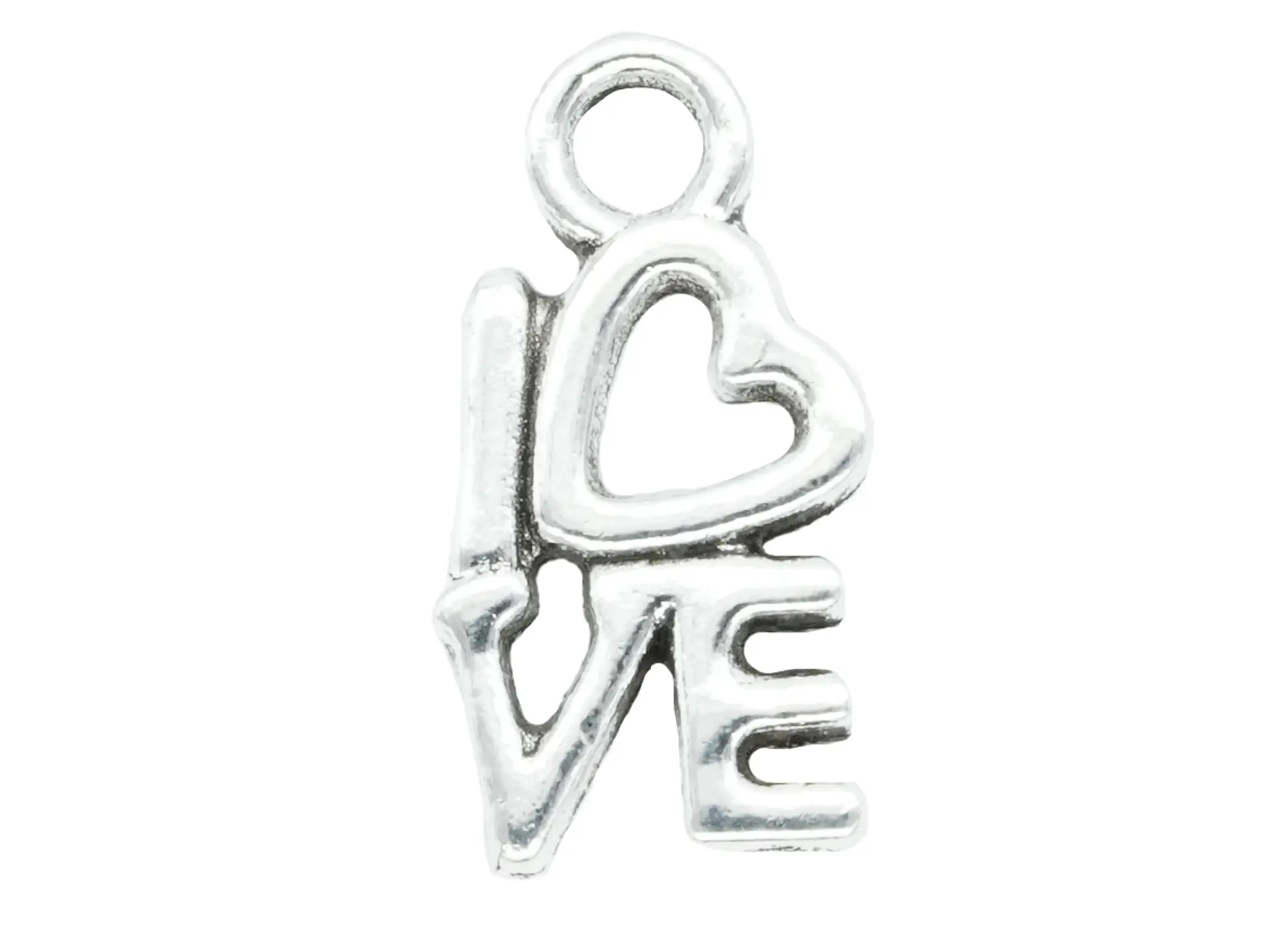 SAMAK PLATEADA DIJE CORAZON LOVE  1
