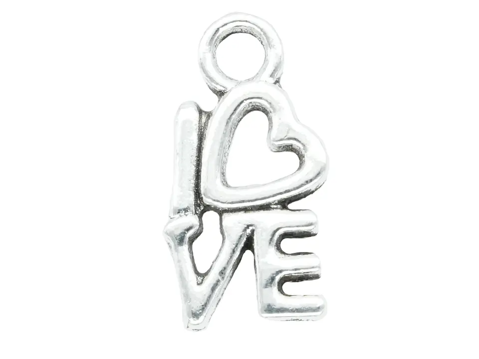 SAMAK PLATEADA DIJE CORAZON LOVE  1