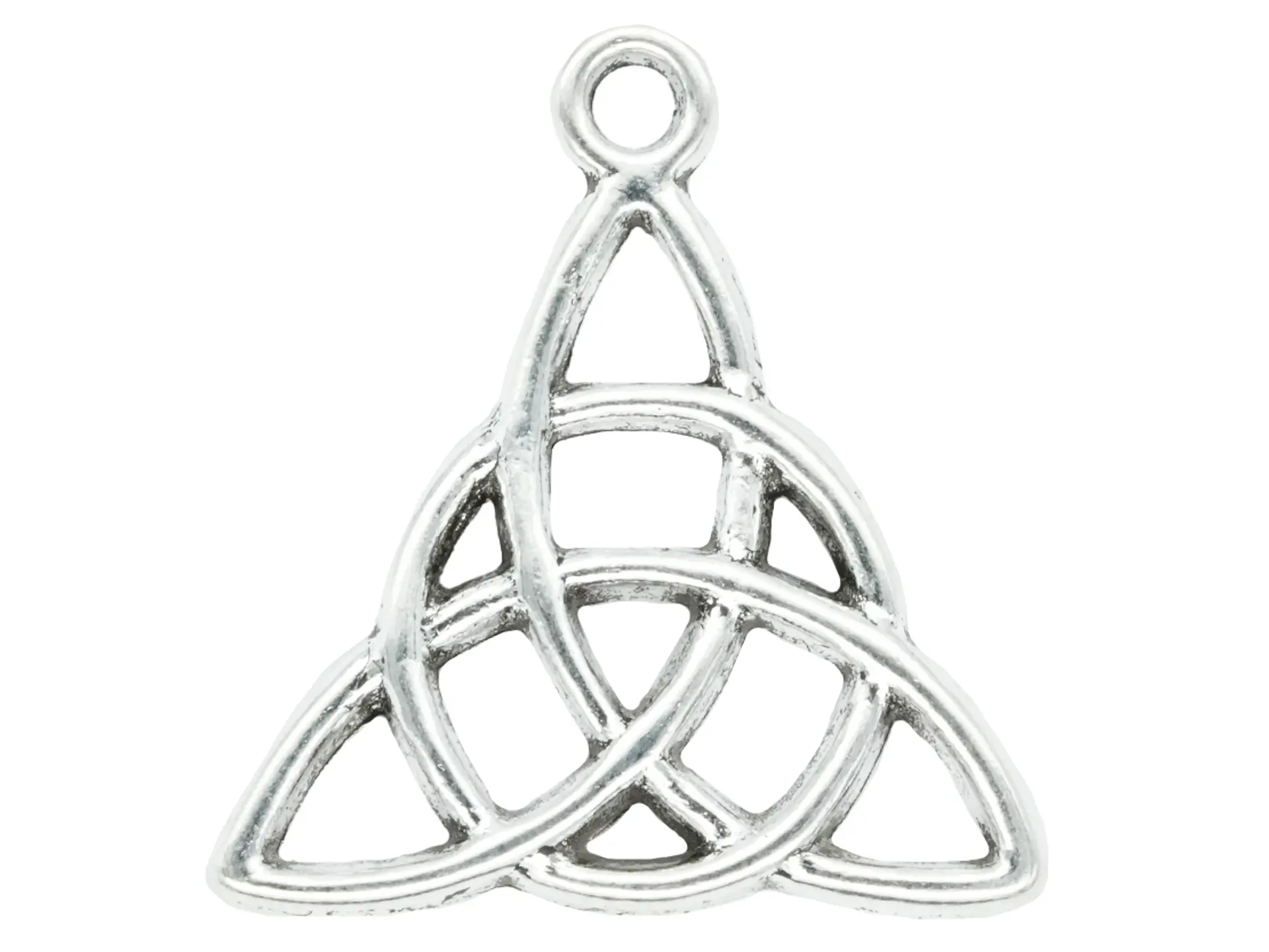 SAMAK PLATEADA DIJE TRIQUETRA CELTA 20MM PAQUETE POR 13 UNIDADES APROX 1