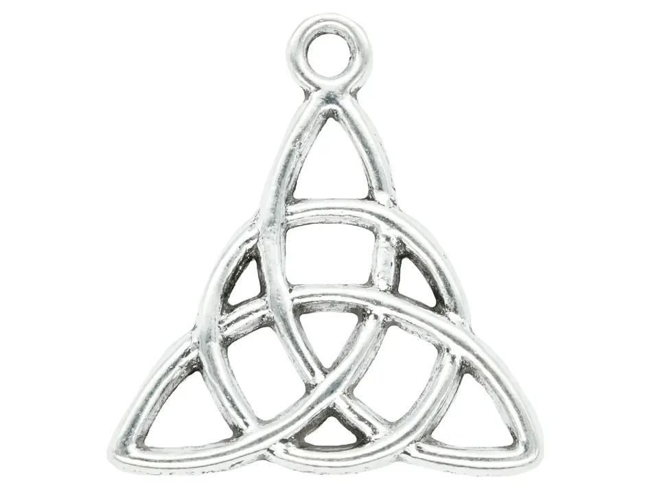 SAMAK PLATEADA DIJE TRIQUETRA CELTA 20MM PAQUETE POR 13 UNIDADES APROX 1