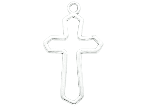 SAMAK PLATEADA DIJE CRUZ SILUETA 30*20MM