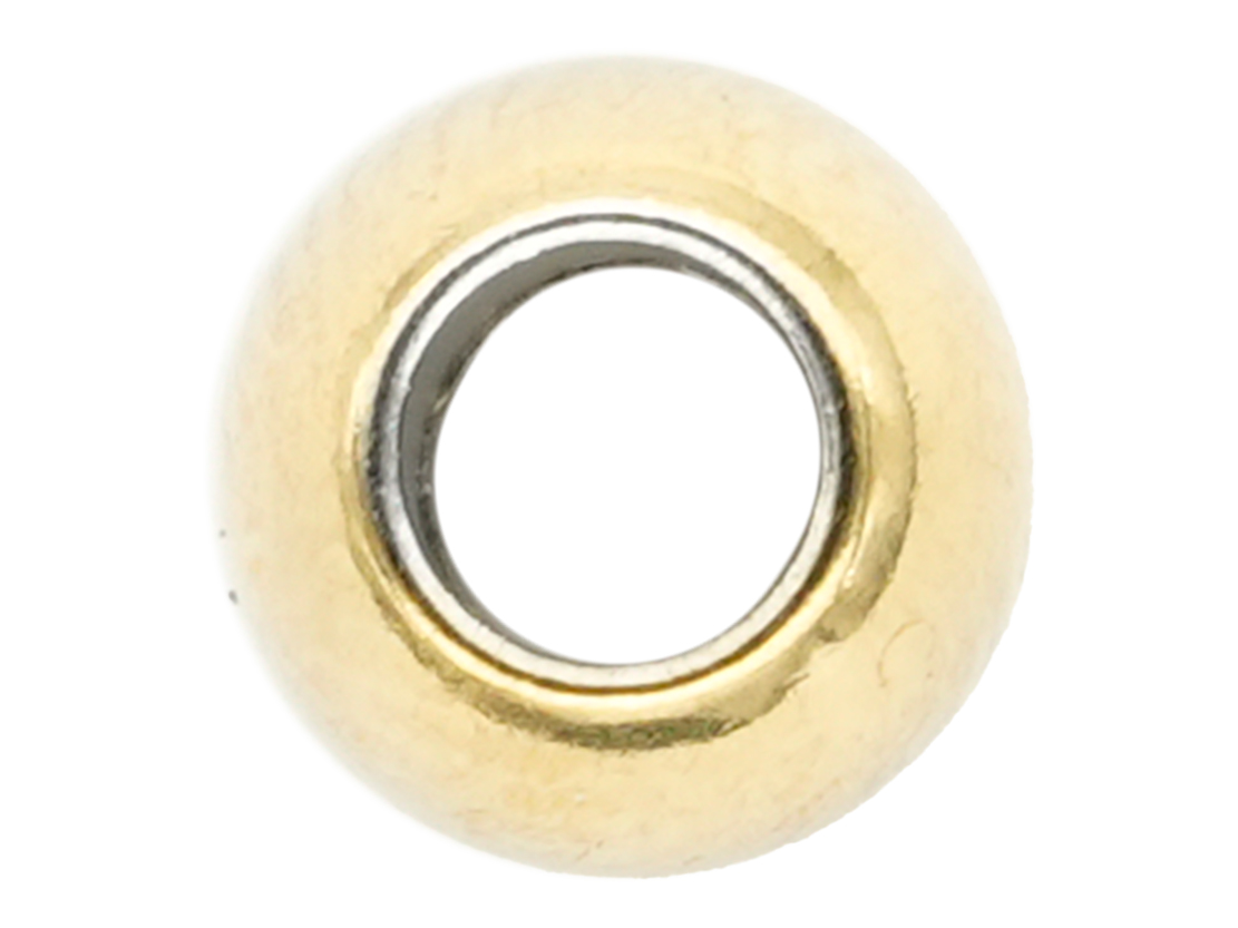 BALIN ACERO DORADO # 6MM MACISO HUECO GRANDE 