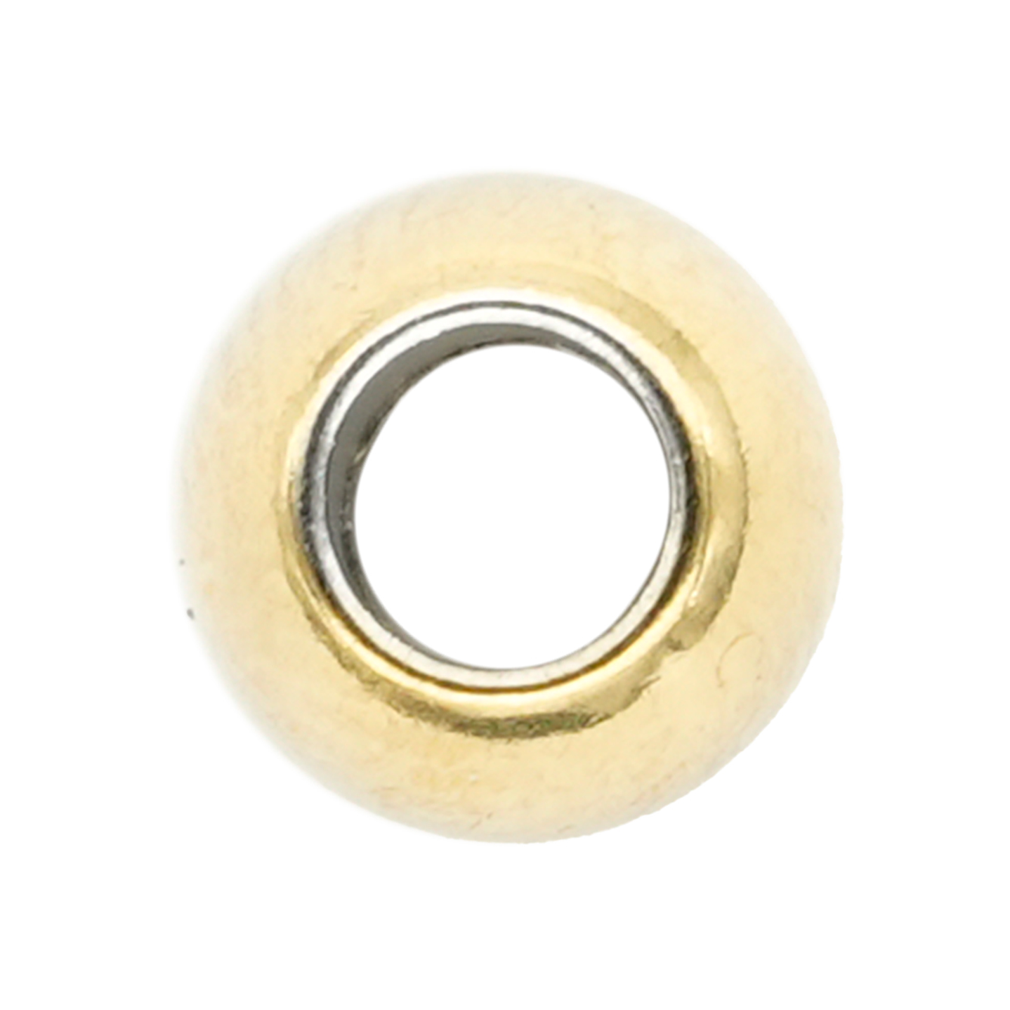 BALIN ACERO DORADO # 6MM MACISO HUECO GRANDE  1