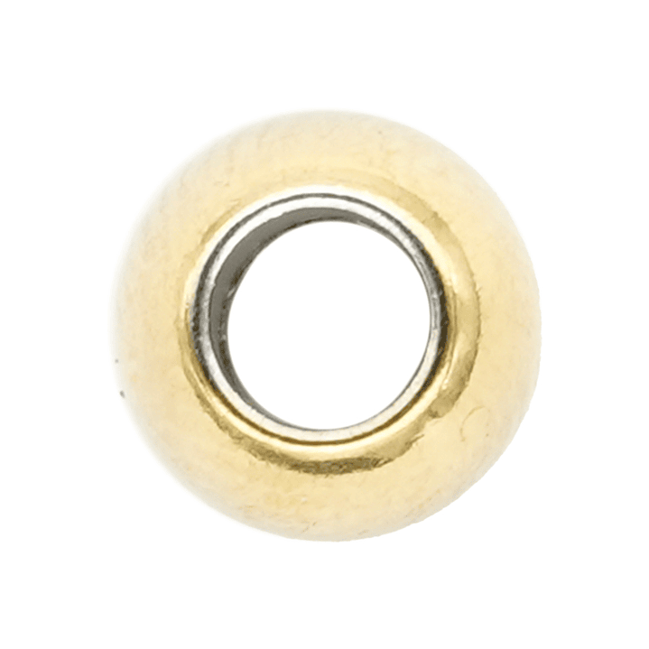 BALIN ACERO DORADO # 6MM MACISO HUECO GRANDE  1