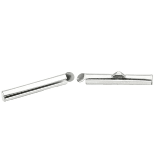 ACERO PLATEADO TERMINAL FLAUTA (MIYUKI-MOSTACILLA) 25MM