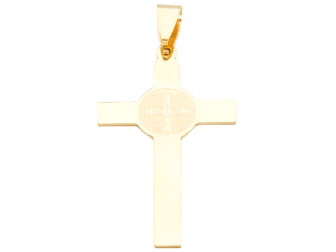 ACERO DORADO CRUZ SAN BENITO LISO 42*24*1MM 