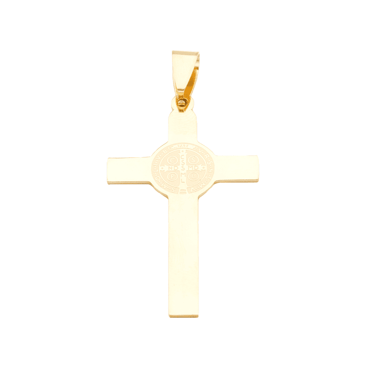 ACERO DORADO CRUZ SAN BENITO LISO 42*24*1MM  2