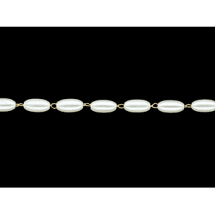 ACERO DORADO CADENA SEPARADOR PERLA ARROZ 4*8MM 