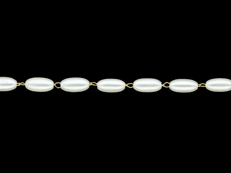 ACERO DORADO CADENA SEPARADOR PERLA ARROZ 4*8MM  1