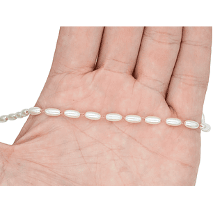 ACERO DORADO CADENA SEPARADOR PERLA ARROZ 4*8MM 