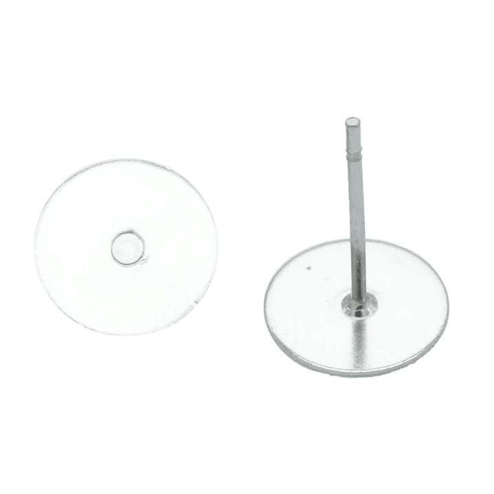 ACERO PLATEADO TOPO PLANO 45 PARA PEGAR 8MM  1