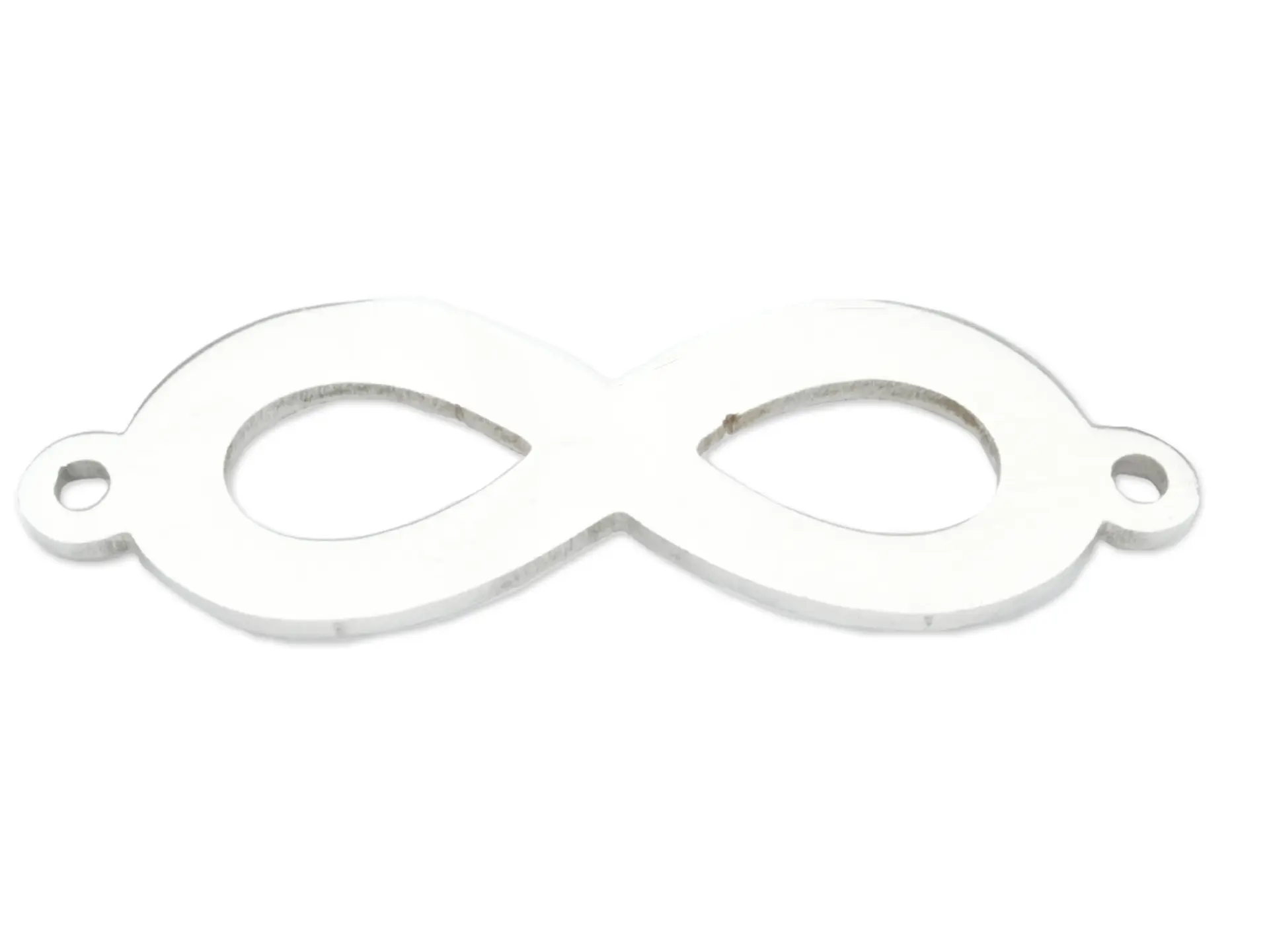 SILVER STEEL INFINITY SMOOTH BRACELET CHARM 29*10MM 1