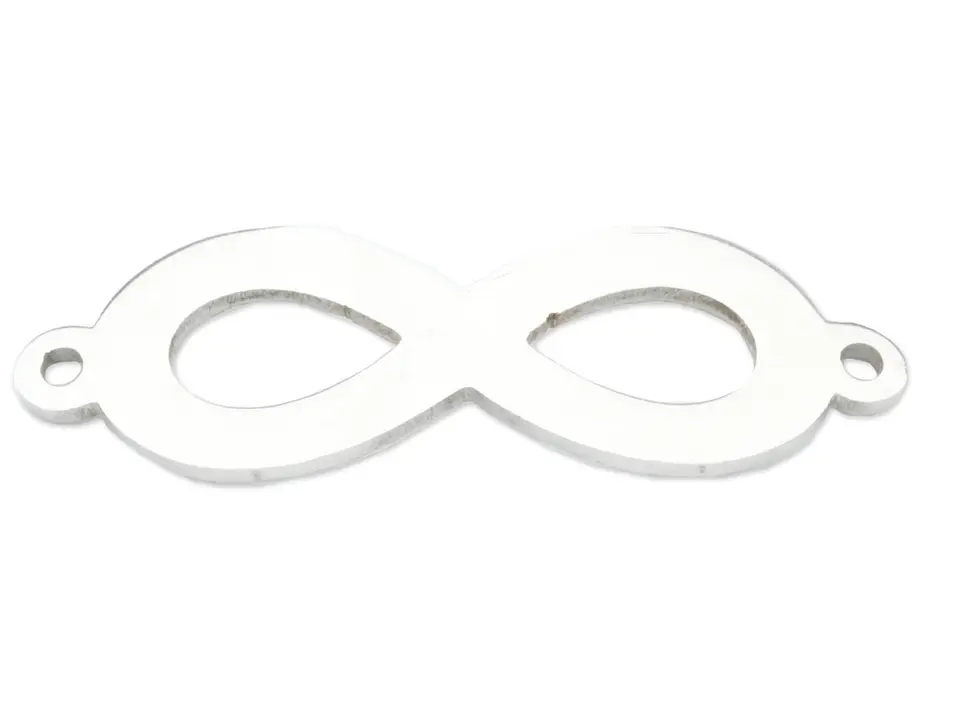 SILVER STEEL INFINITY SMOOTH BRACELET CHARM 29*10MM 1