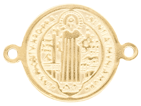 MEDALLA TERMINAL ACERO DORADO  SAN BENITO 14M 