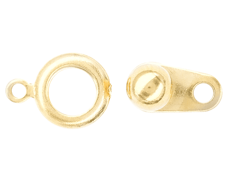 ACERO DORADO BROCHE PRESION REDONDO 8MM 