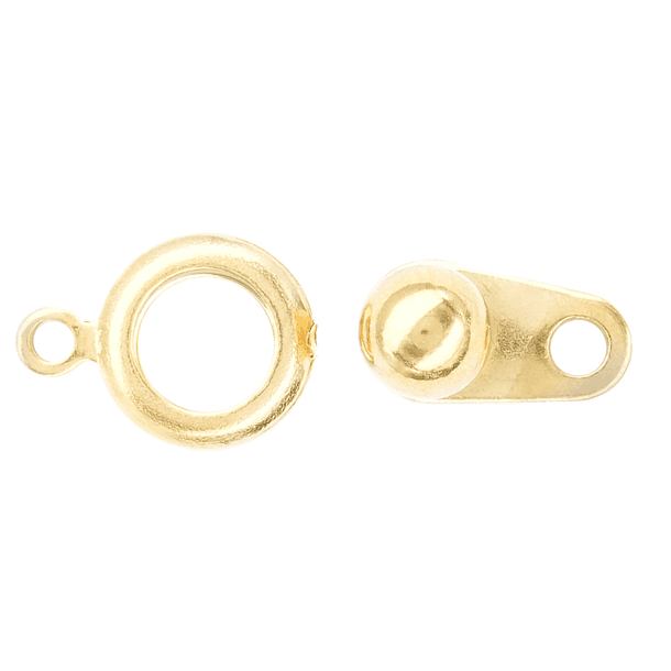 ACERO DORADO BROCHE PRESION REDONDO 8MM 