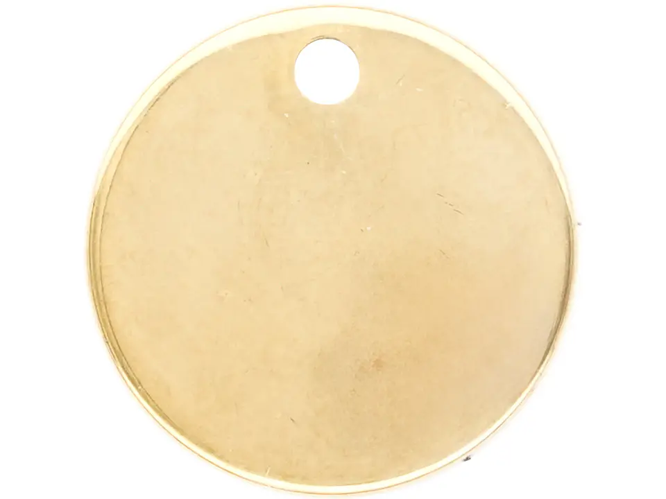 ACERO DORADO DIJE REDONDO 12MM  (Perfecto para Marcar con Laser) 1