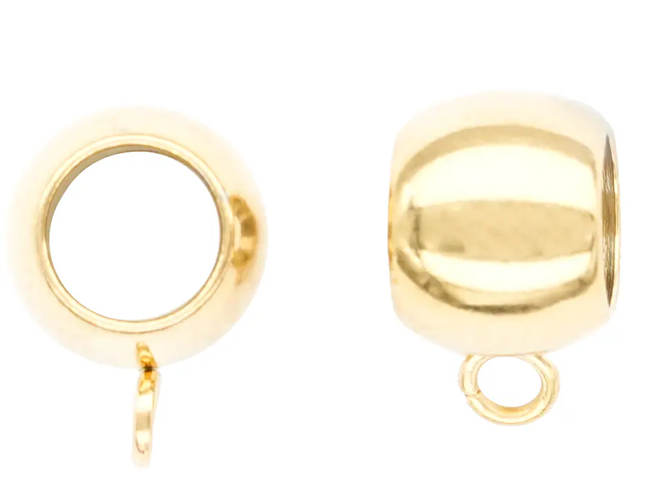  ACERO DORADO PORTA DIJE 8MM  1