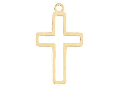 ACERO DORADO CRUZ SILUETA DIJE 18*10MM 