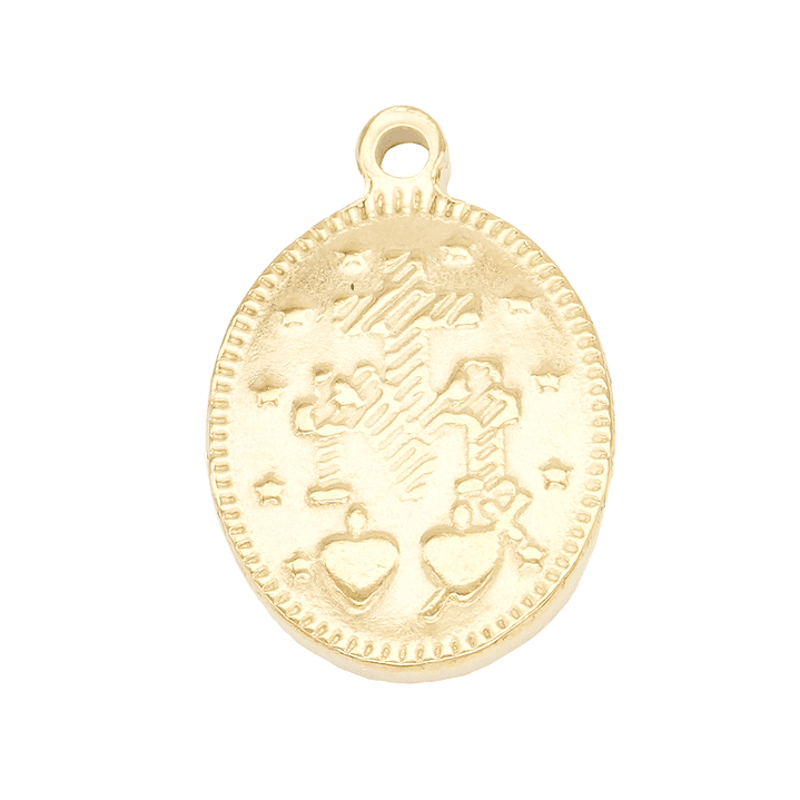 ACERO DORADO DIJE VIRGEN MILAGROSA 20MM 2