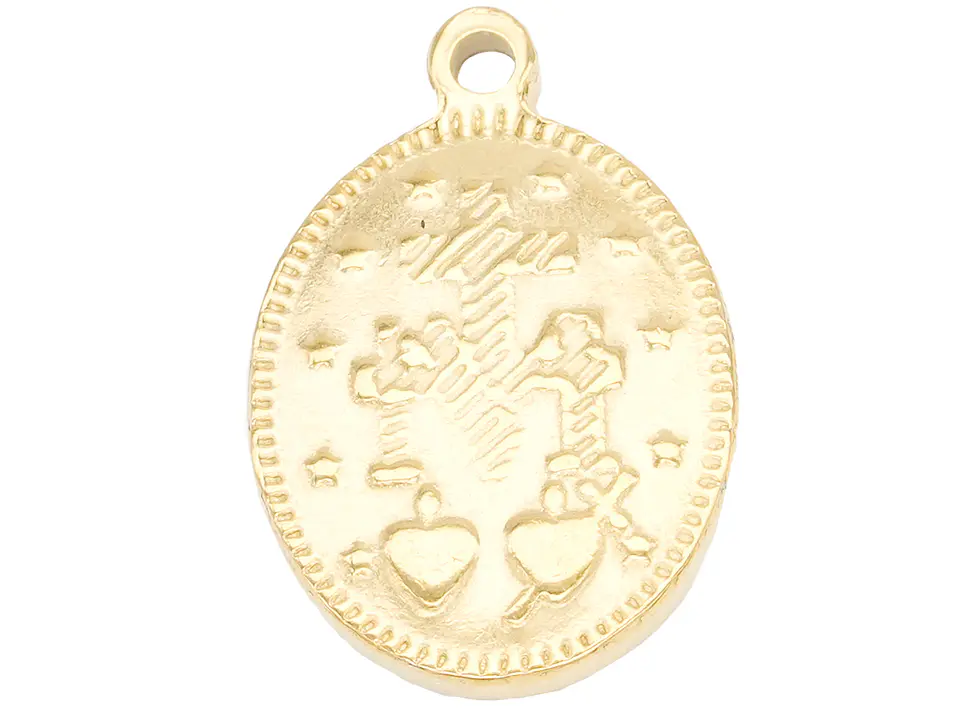 ACERO DORADO DIJE VIRGEN MILAGROSA 20MM 2