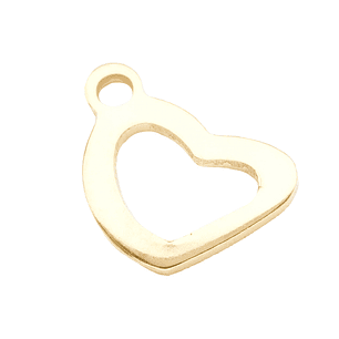 ACERO DORADO DIJE CORAZON HUECO 10*8MM 